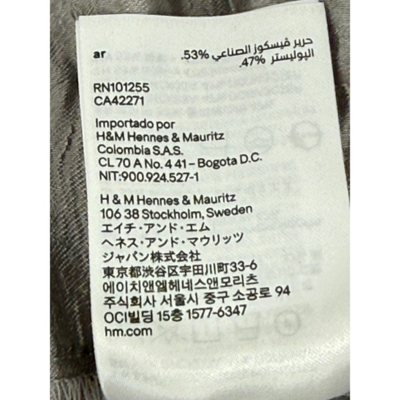 HM Women Metallic Silver Paperbag Waist Mini Skirt Textured Sz 14 New - Picture 9 of 10